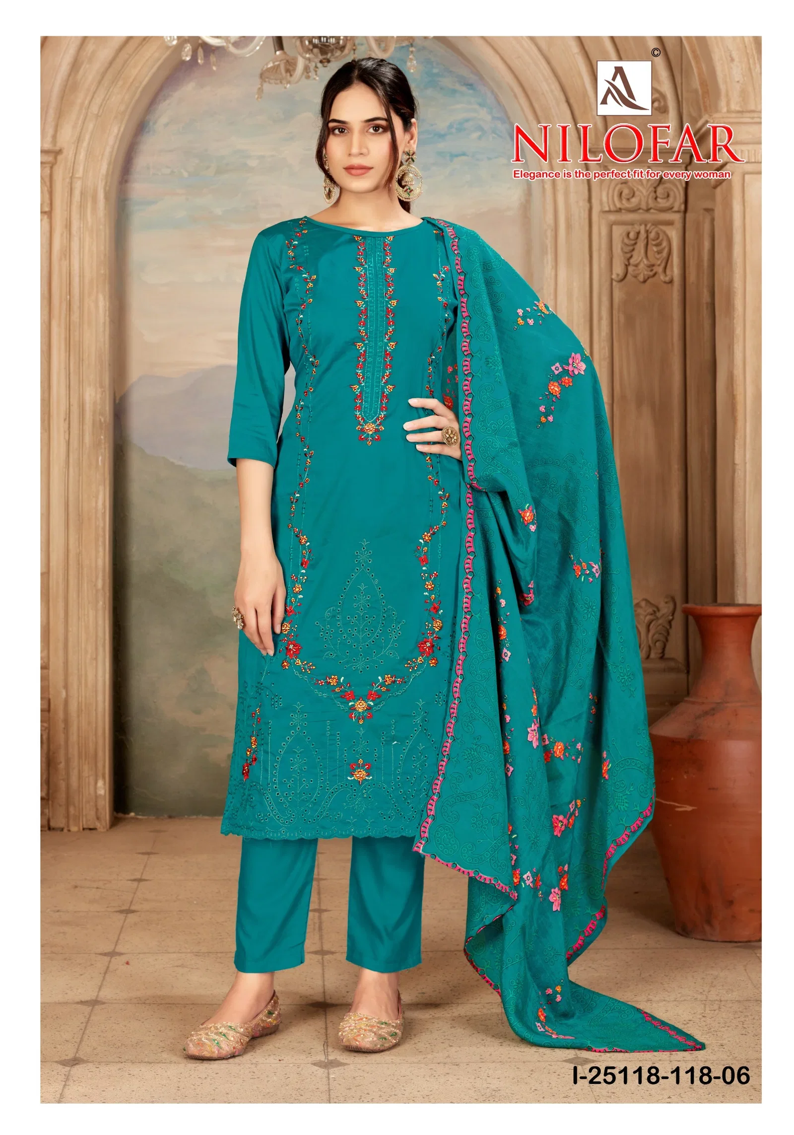 Alok Nilofar Premium Zam Swarovski Diamond Work Dress Material Collection