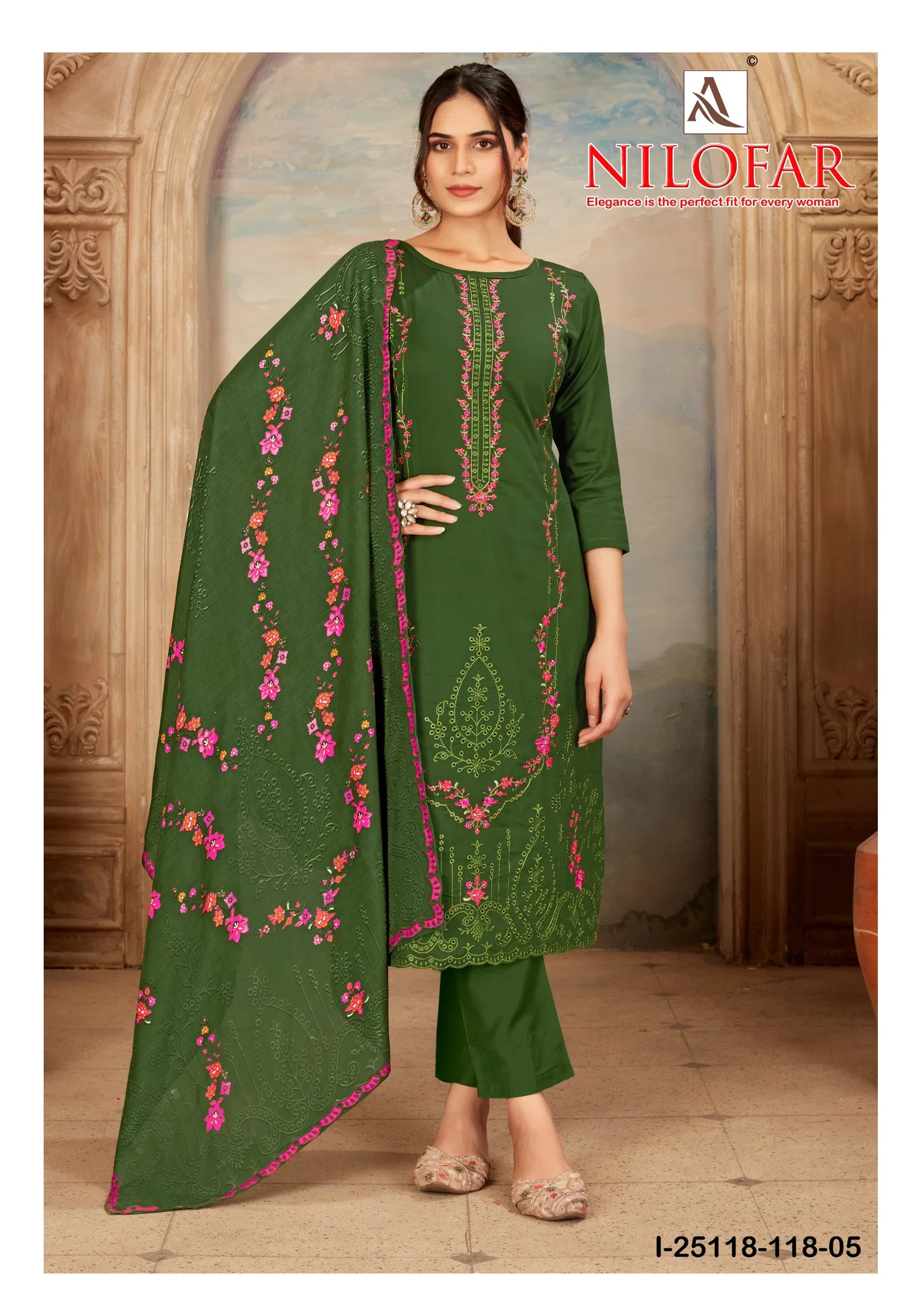 Alok Nilofar Premium Zam Swarovski Diamond Work Dress Material Collection