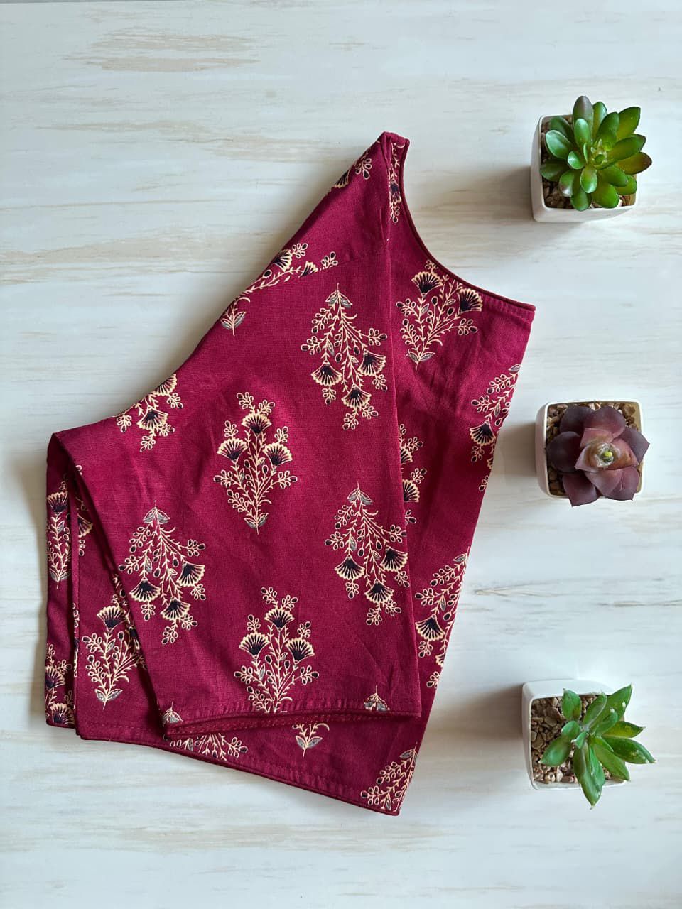 Ruh Vani Ajrakh HandBlock Cotton Blouse
