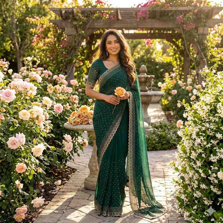 Kc 927 Space Silk Jarkhan Worked Saree Collection