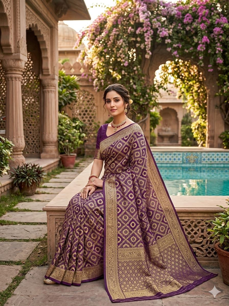 NCO 178 Soft Lichi Silk Jacquard Work All Over Saree