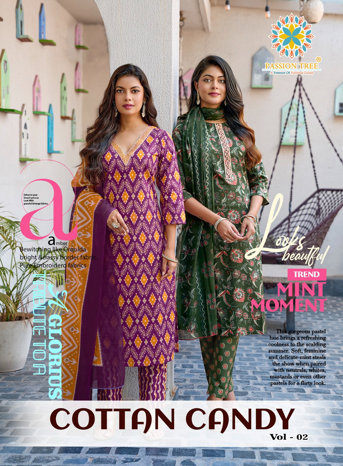 Cotton Candy Vol 2 By Passion Tree Heavy Cotton Prin Kurti Bottom With Dupatta