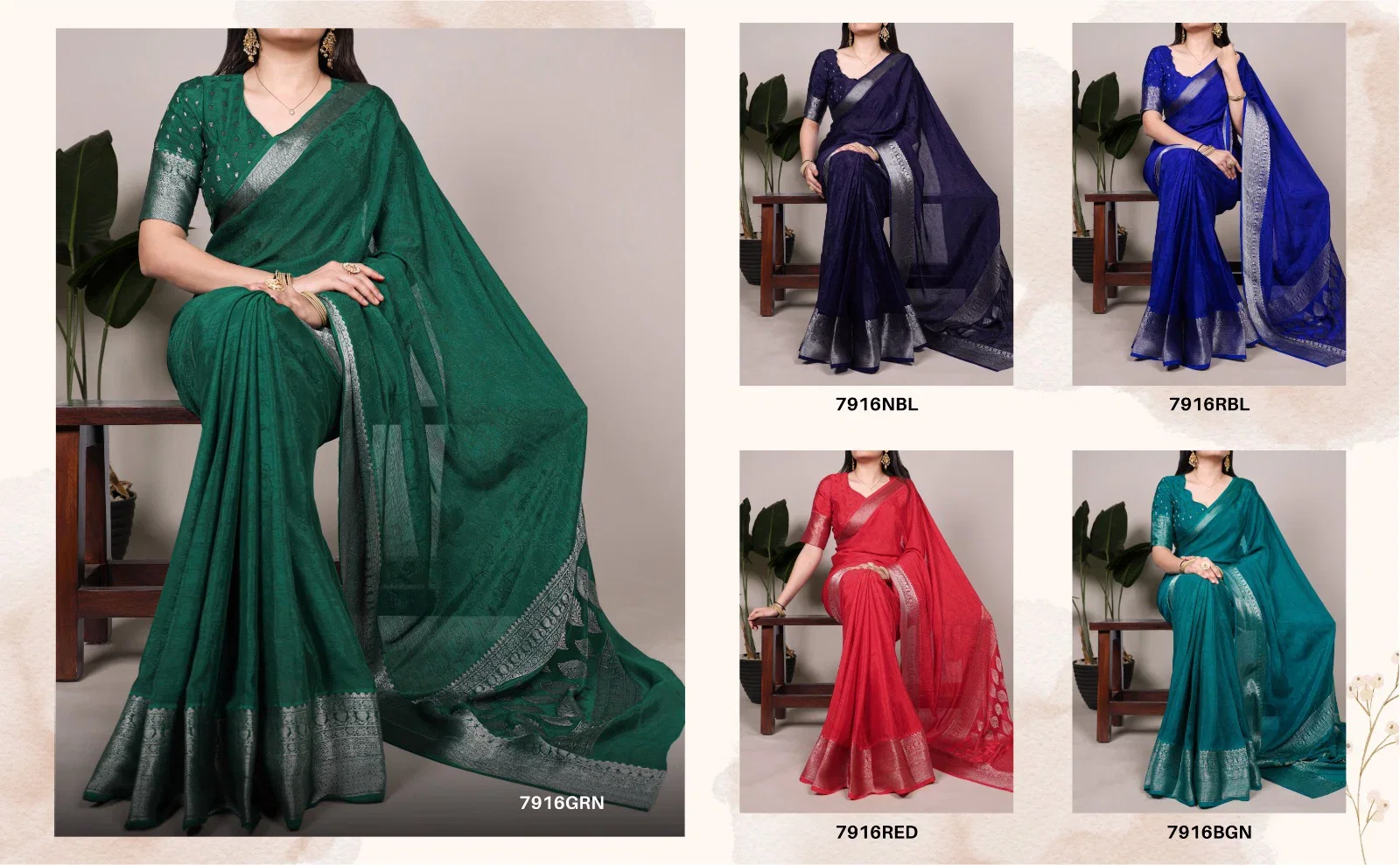 Taraa L 7916 Chinon Zari Weaving Traditional Wear Saree Collection