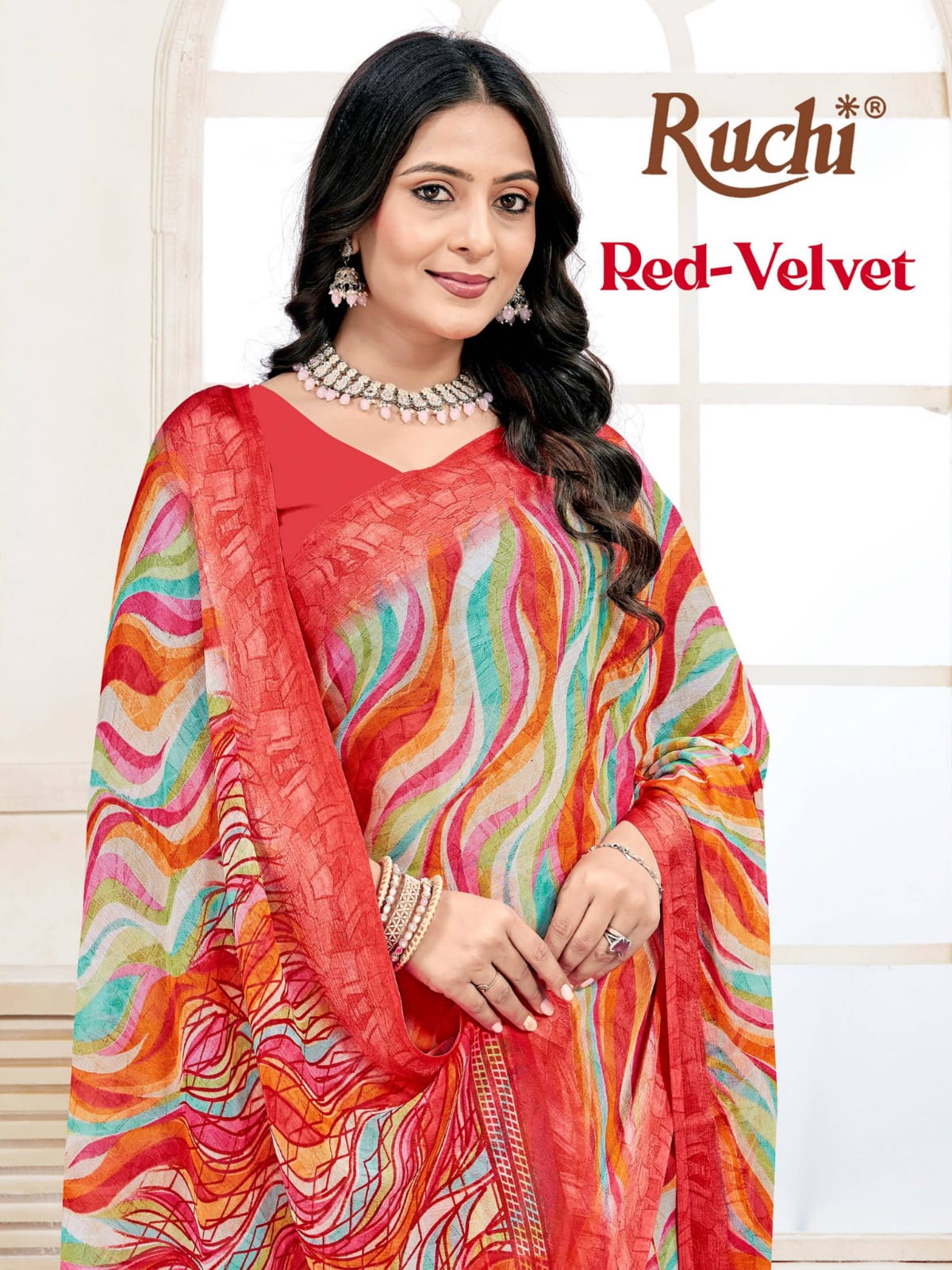 Ruchi Red Velvet Vol 71 Chiffon Saree Collection