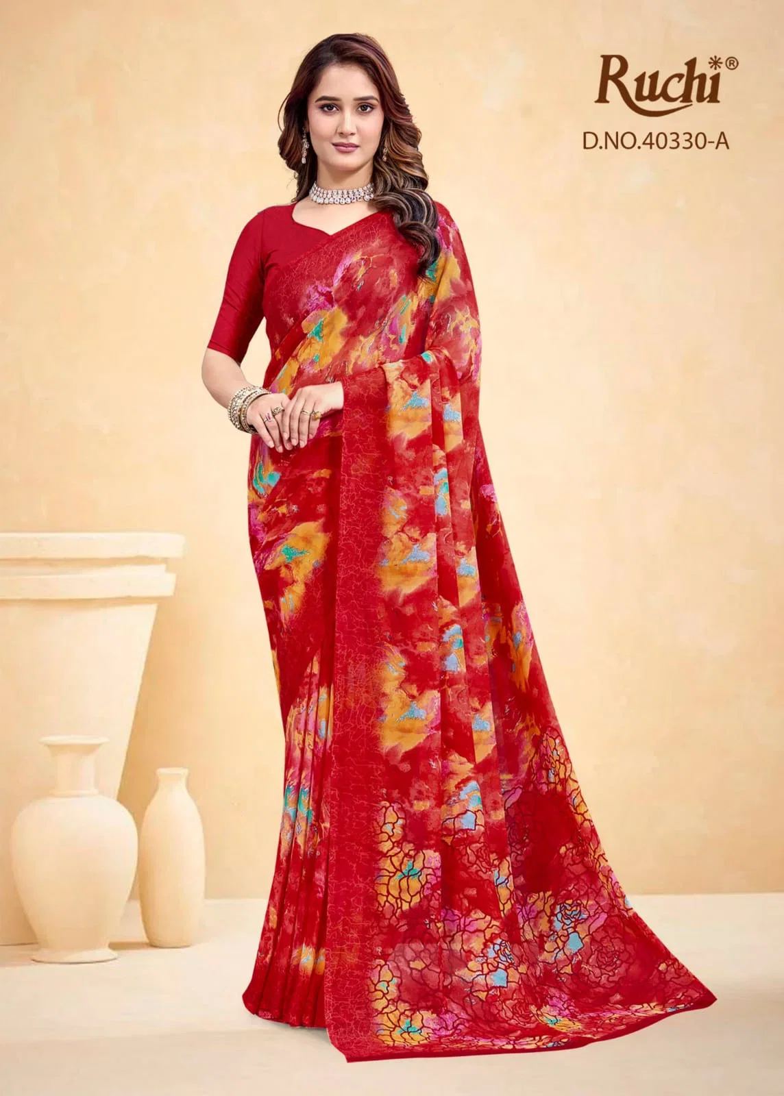 Ruchi Red Velvet Vol 72 Chiffon Saree Collection