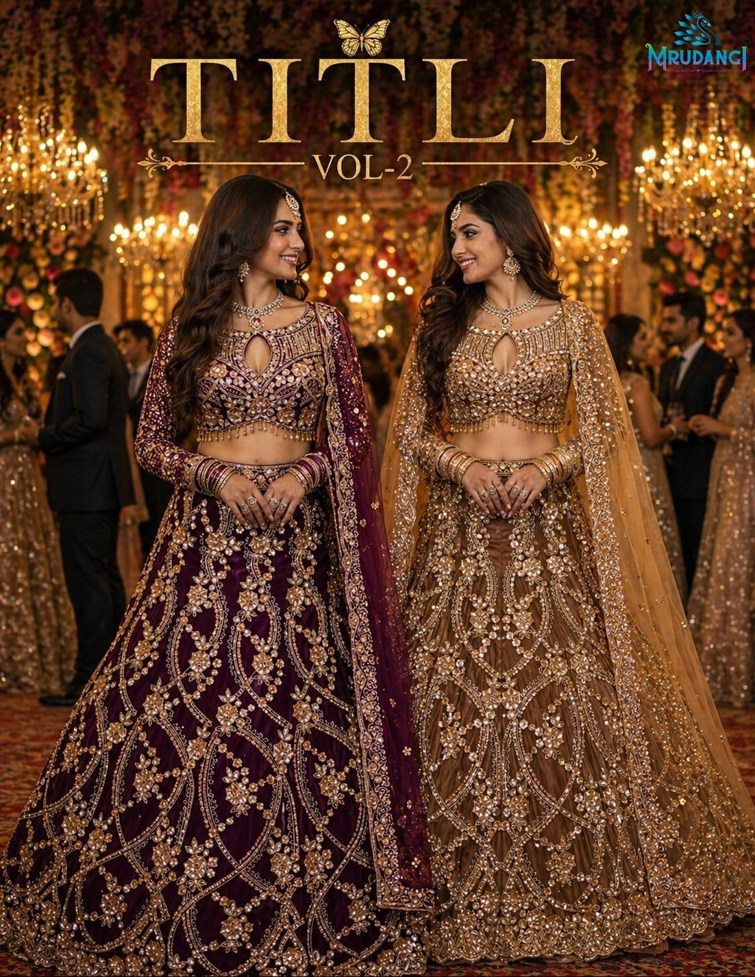 Mrudangi Titli Vol 2 Real Net Embroidered Lehenga Choli
