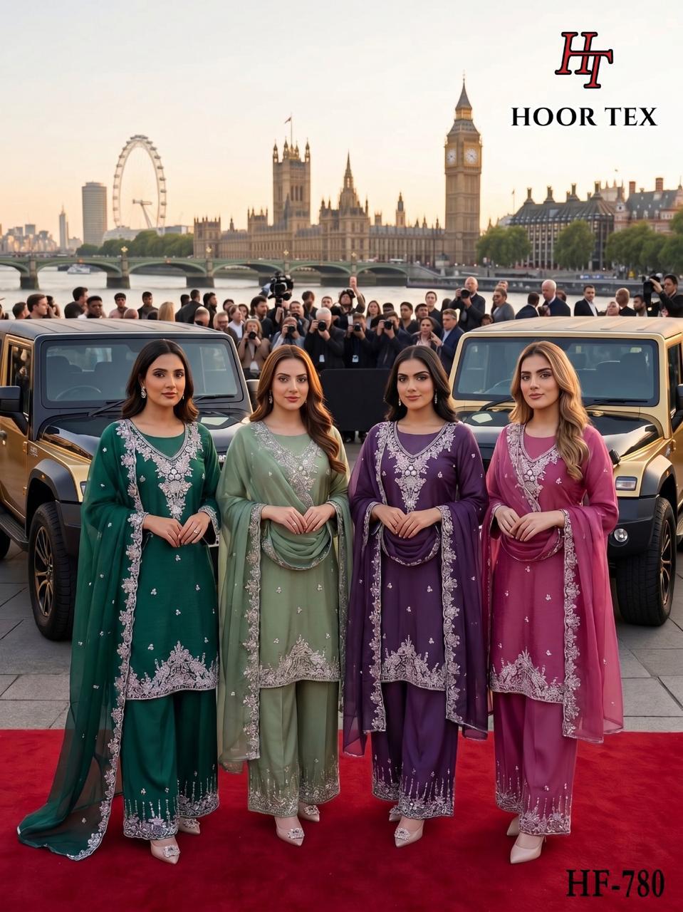 Hoor Tex 780 A To D Alfa Chiffon Embroidered Salwar Kameez Collection
