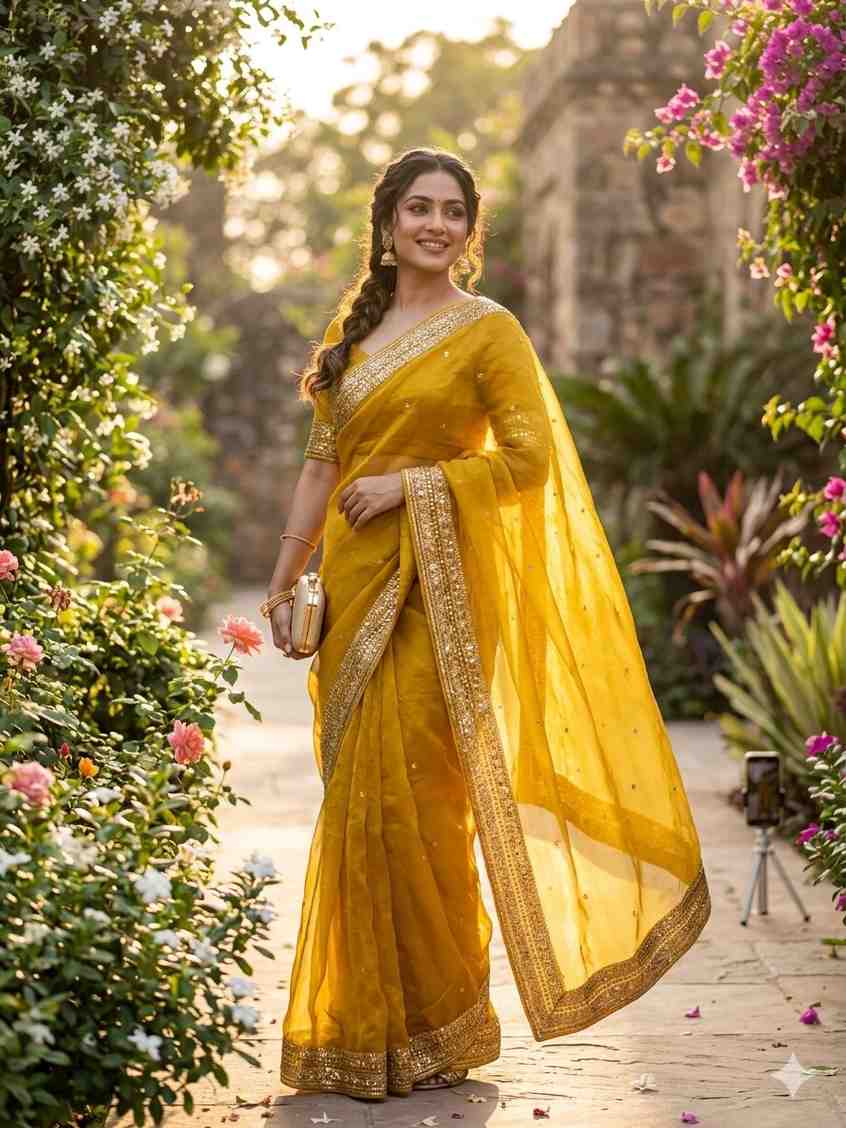 Kc 212 Space Silk Embroidery Sequence Worked Saree Collection