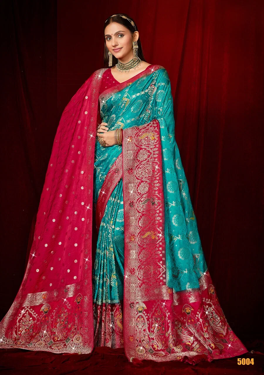 Saroj Megha Satin Saroski Vol 5 Satin Silk Saree With Dupatta Collection