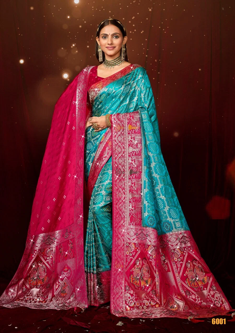 Saroj Megha Satin Saroski Vol 6 Satin Silk Saree With Dupatta Collection