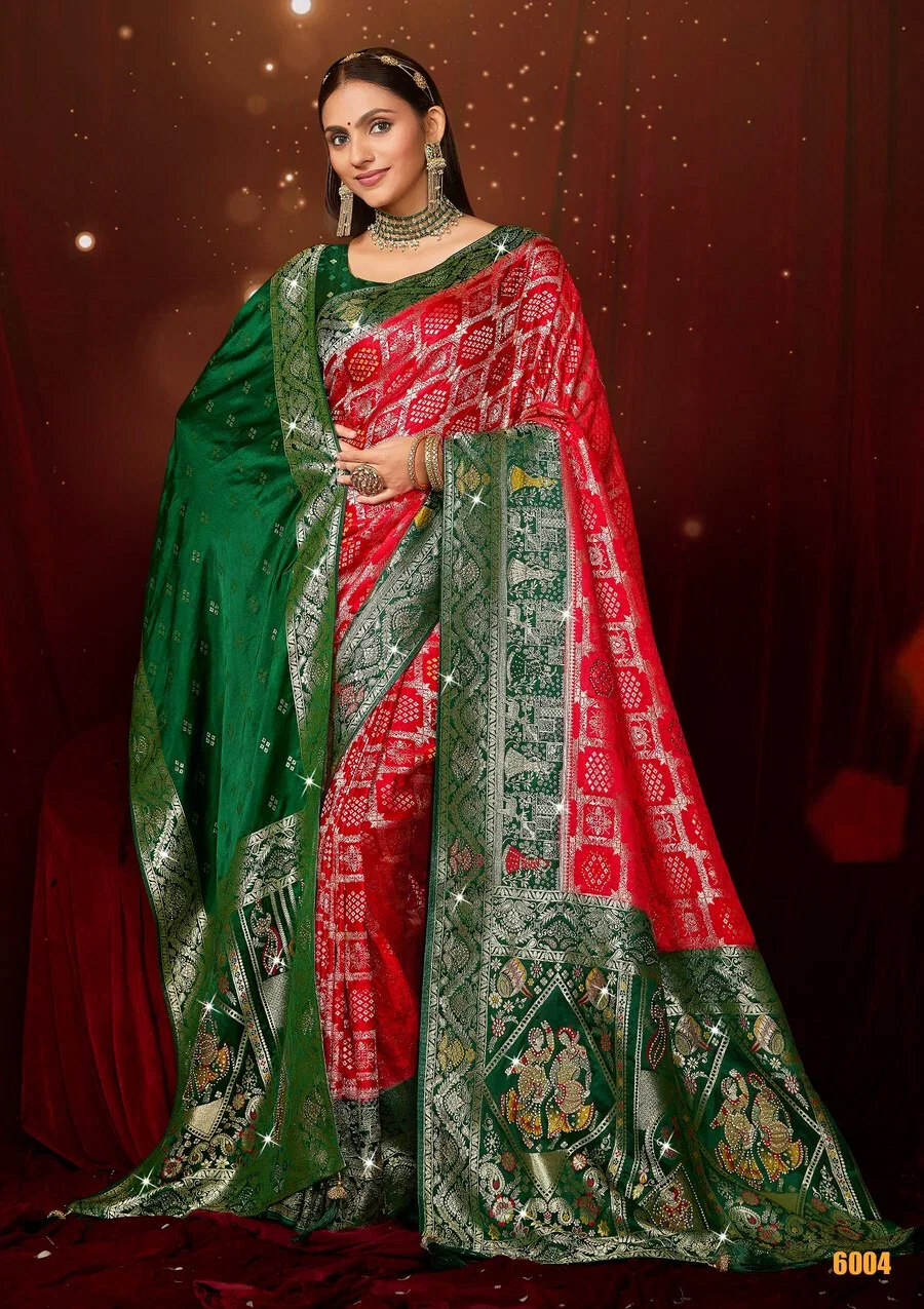 Saroj Megha Satin Saroski Vol 6 Satin Silk Saree With Dupatta Collection
