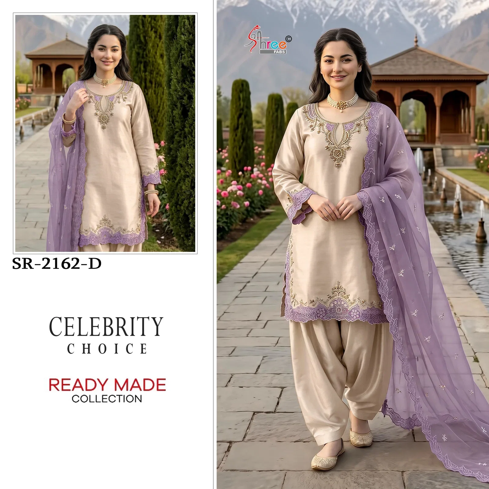 Shree R 2162 Readymade Viscose Satin Khatli Work Salwar Kameez