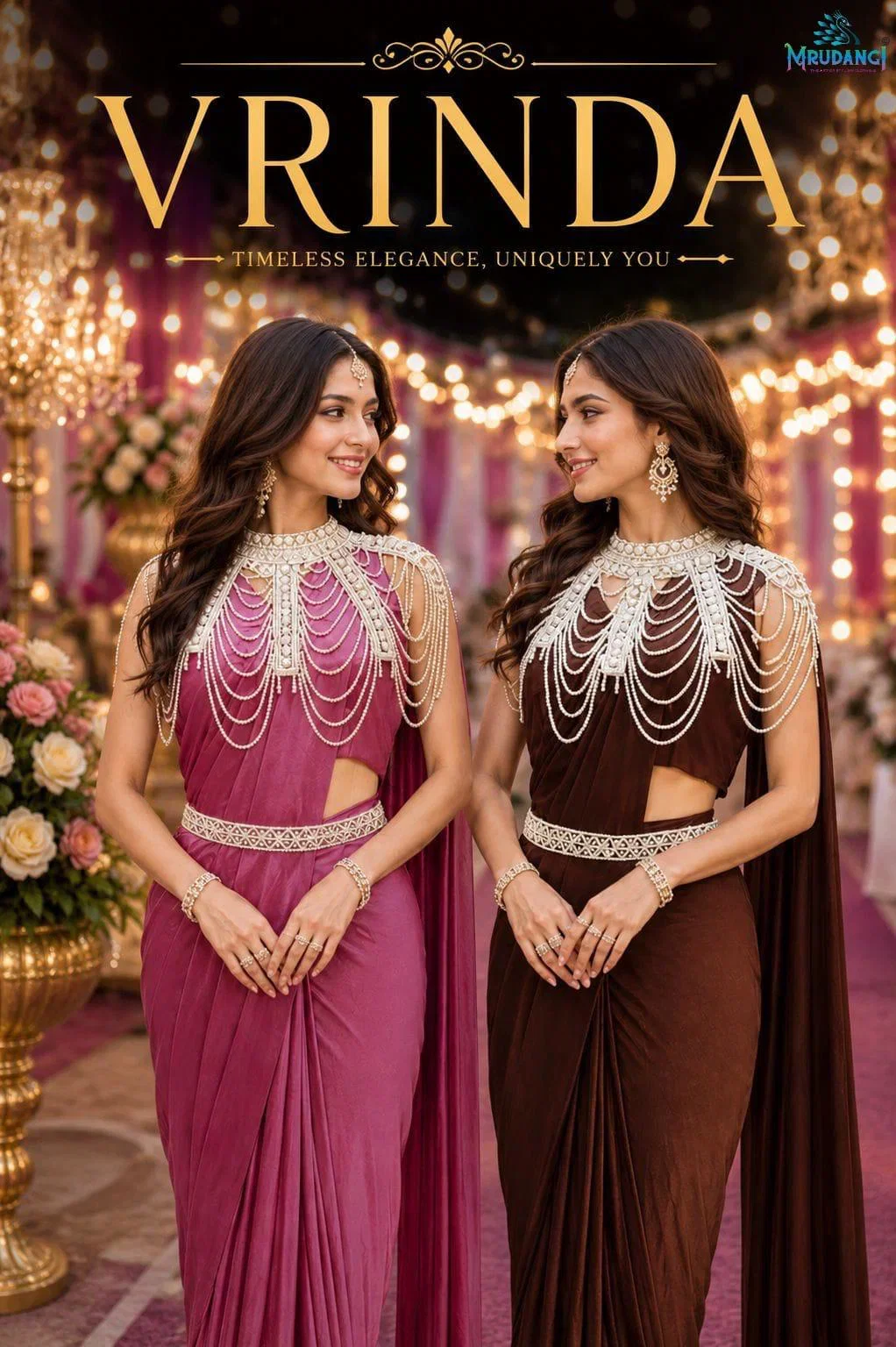Mrudangi Vrinda Lycra Ready To Wear Designer Saree Collection