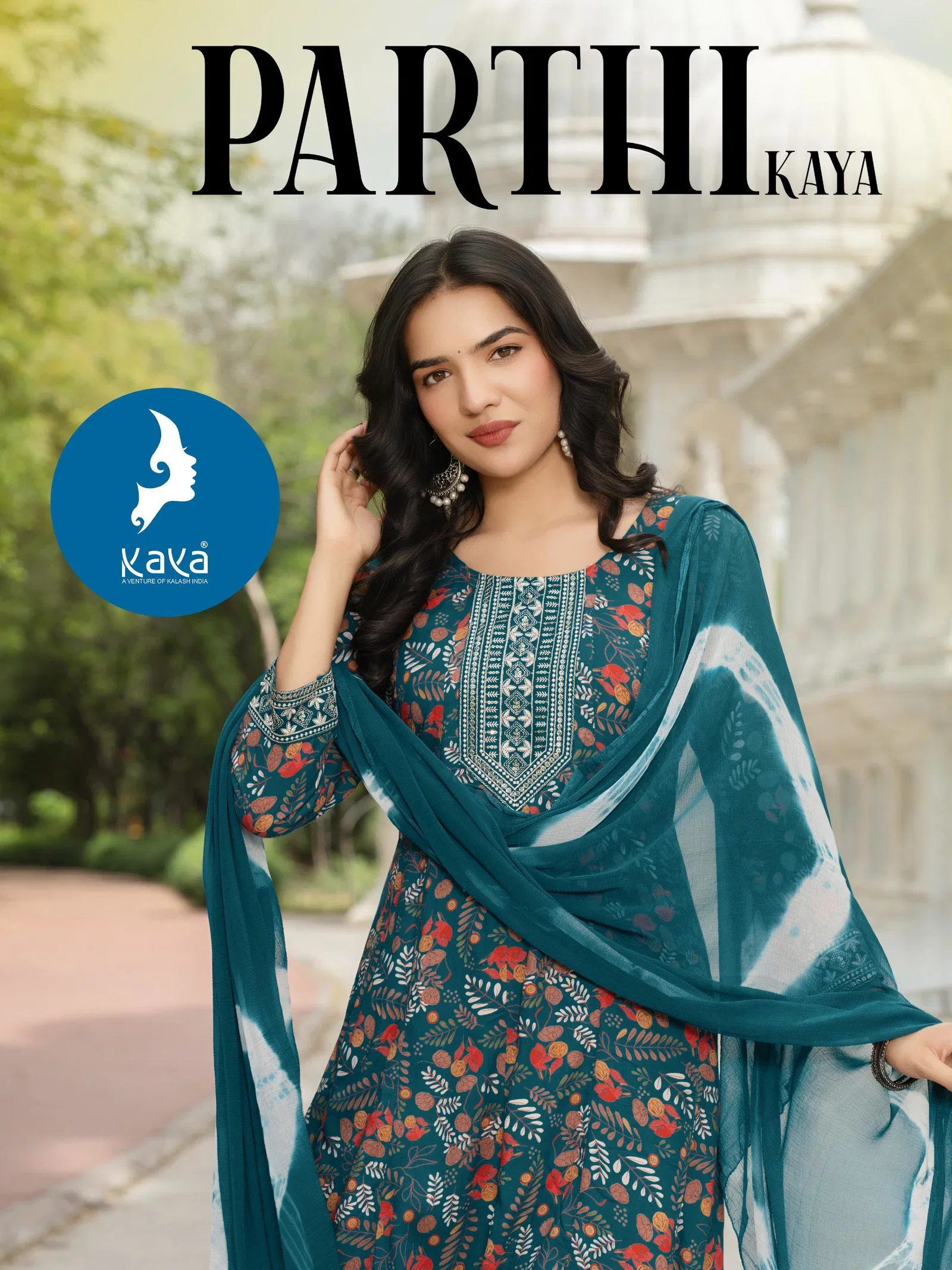 Kaya Parthi Rayon Printed Kurti With Bottom Dupatta