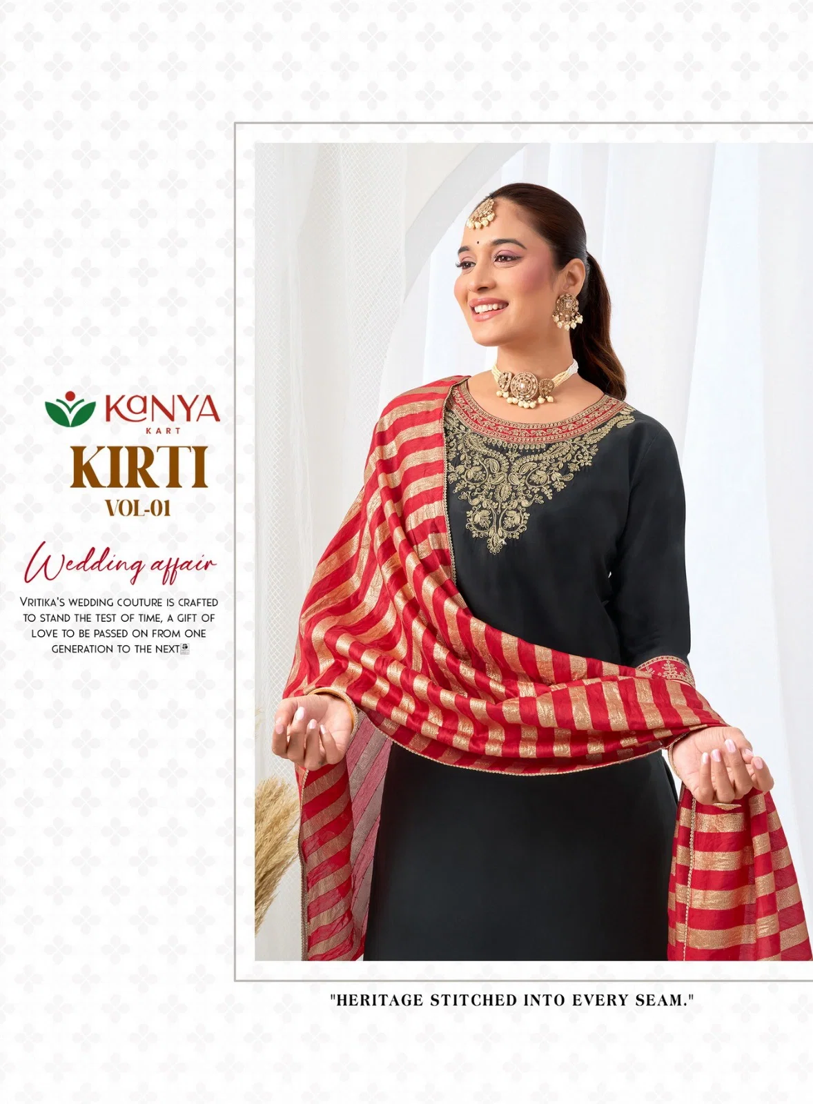 Kanya Kriti Vol 1 Roman Silk Embroidery Top Bottom With Dupatta