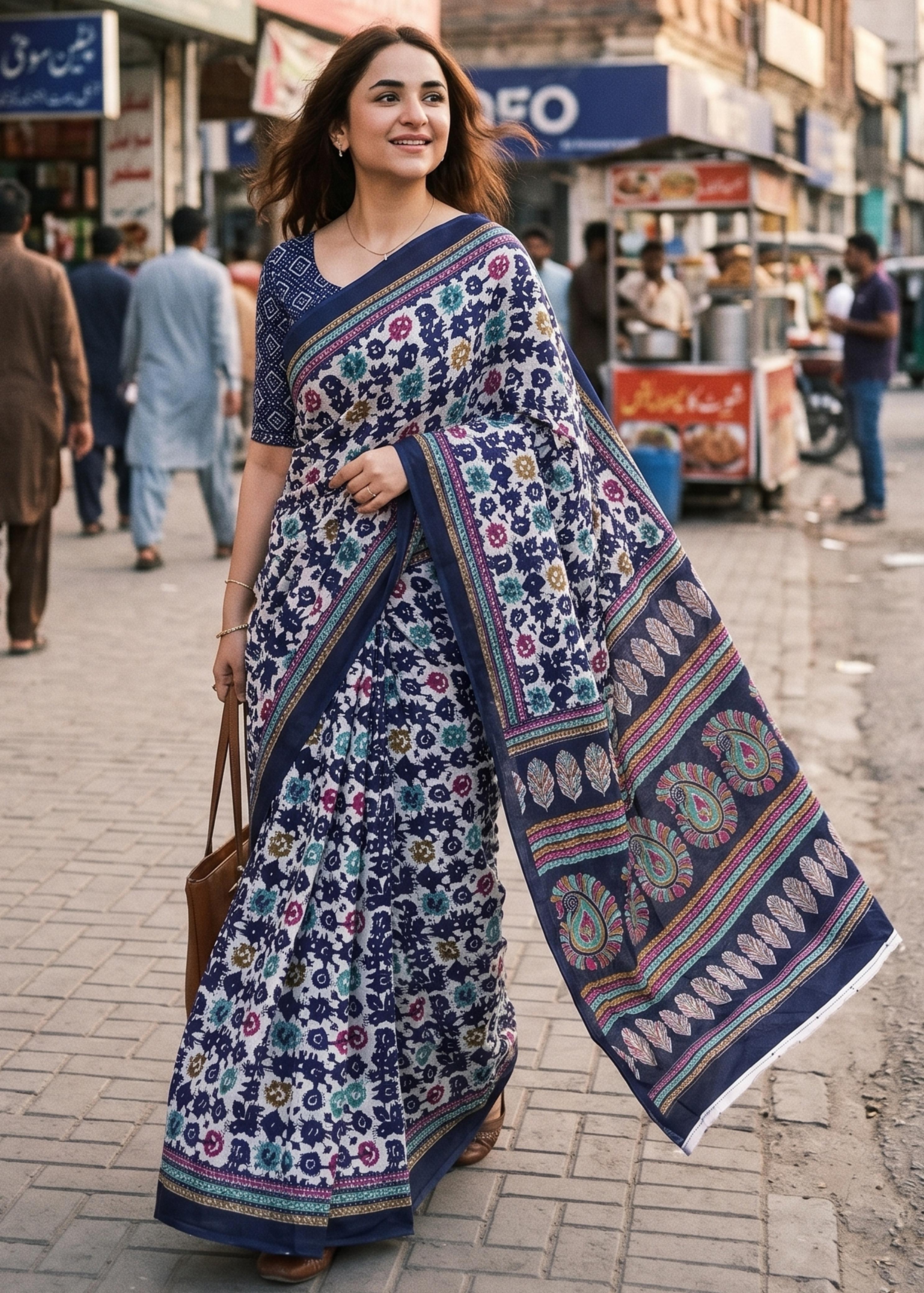 Sm Yami 76 Mal Cotton Batik Hand Print Saree