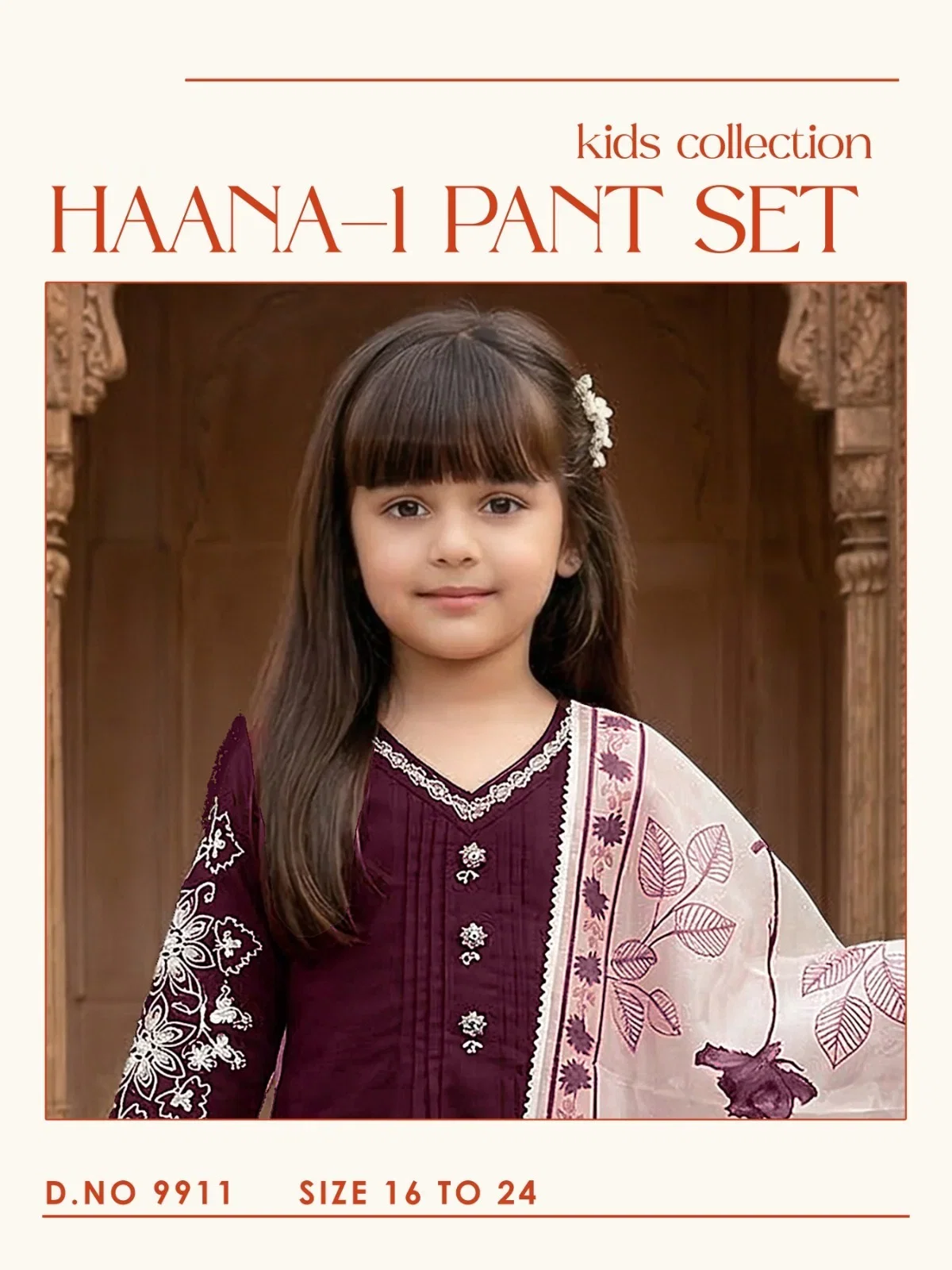 Haana Vol 1 Vatican Embroidery Kids Wear Top And Bottom Dupatta