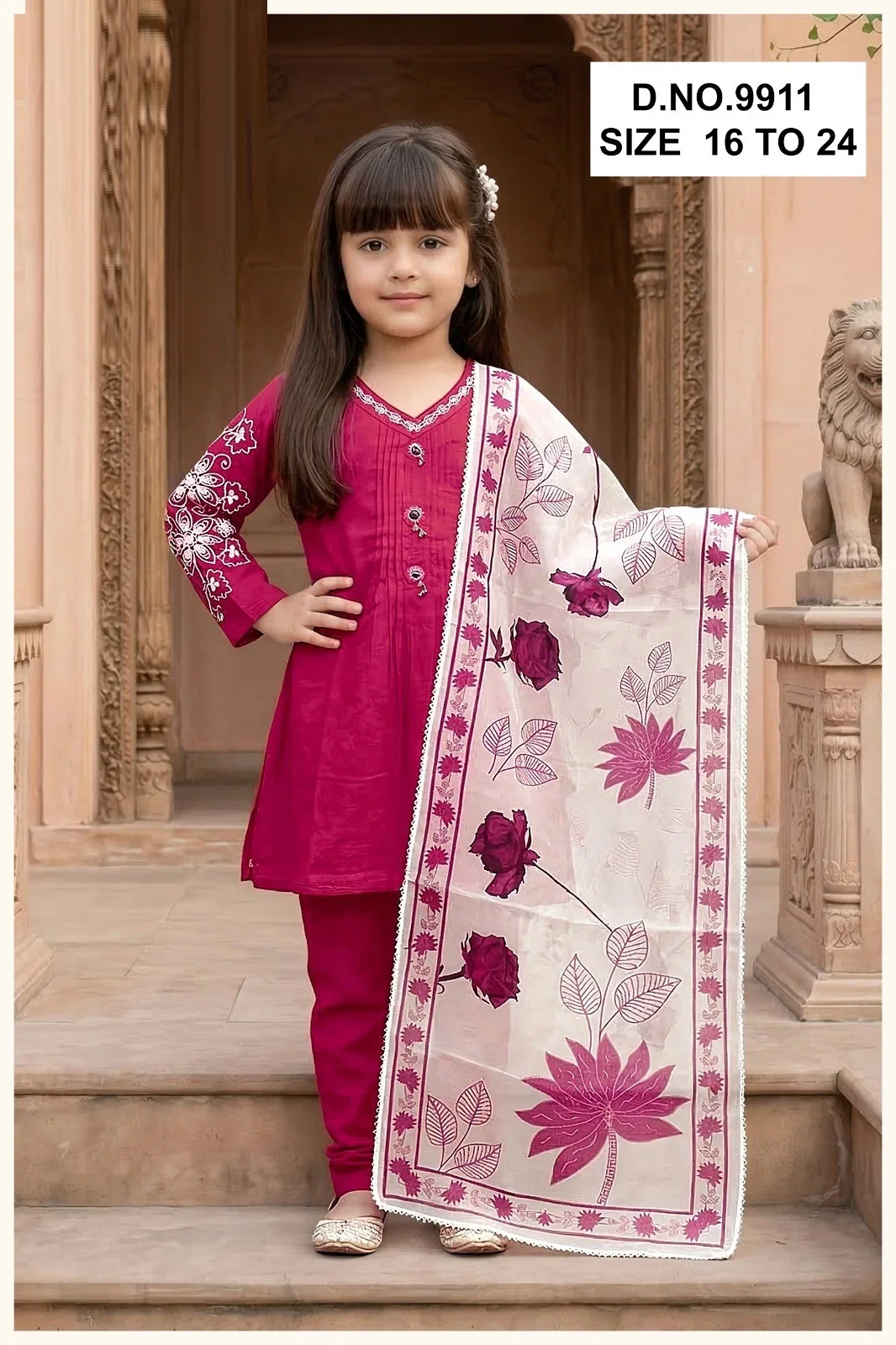 Haana Vol 1 Vatican Embroidery Kids Wear Top And Bottom Dupatta