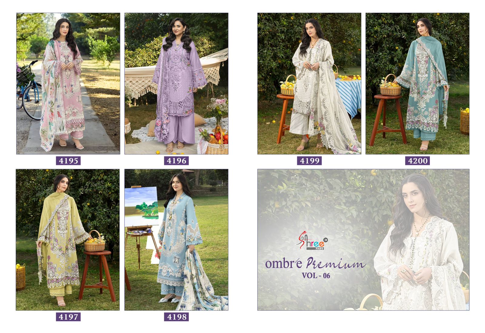 Shree Ombre 4195 To 4200 Kota Doriya Dupatta Cotton Pakistani Suit