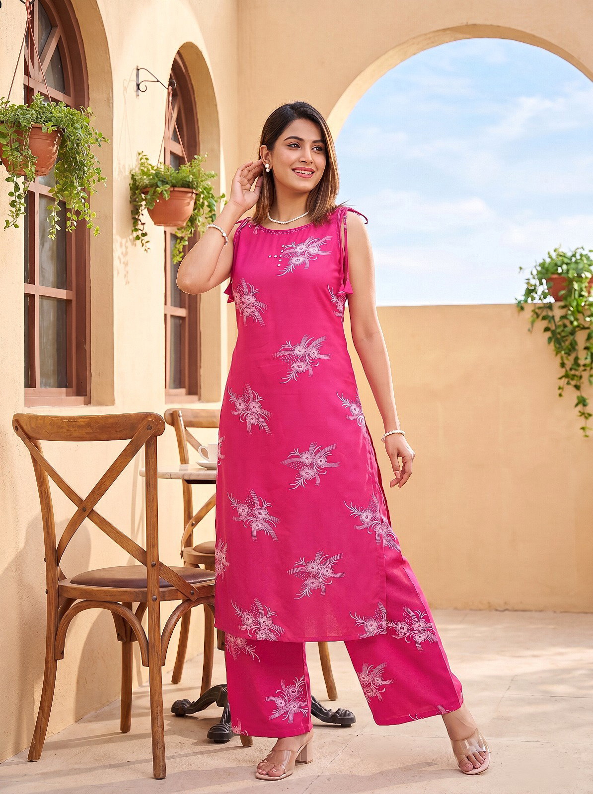 Naisha K 941 Rayon Discharge Printed Kurti With Bottom Collection