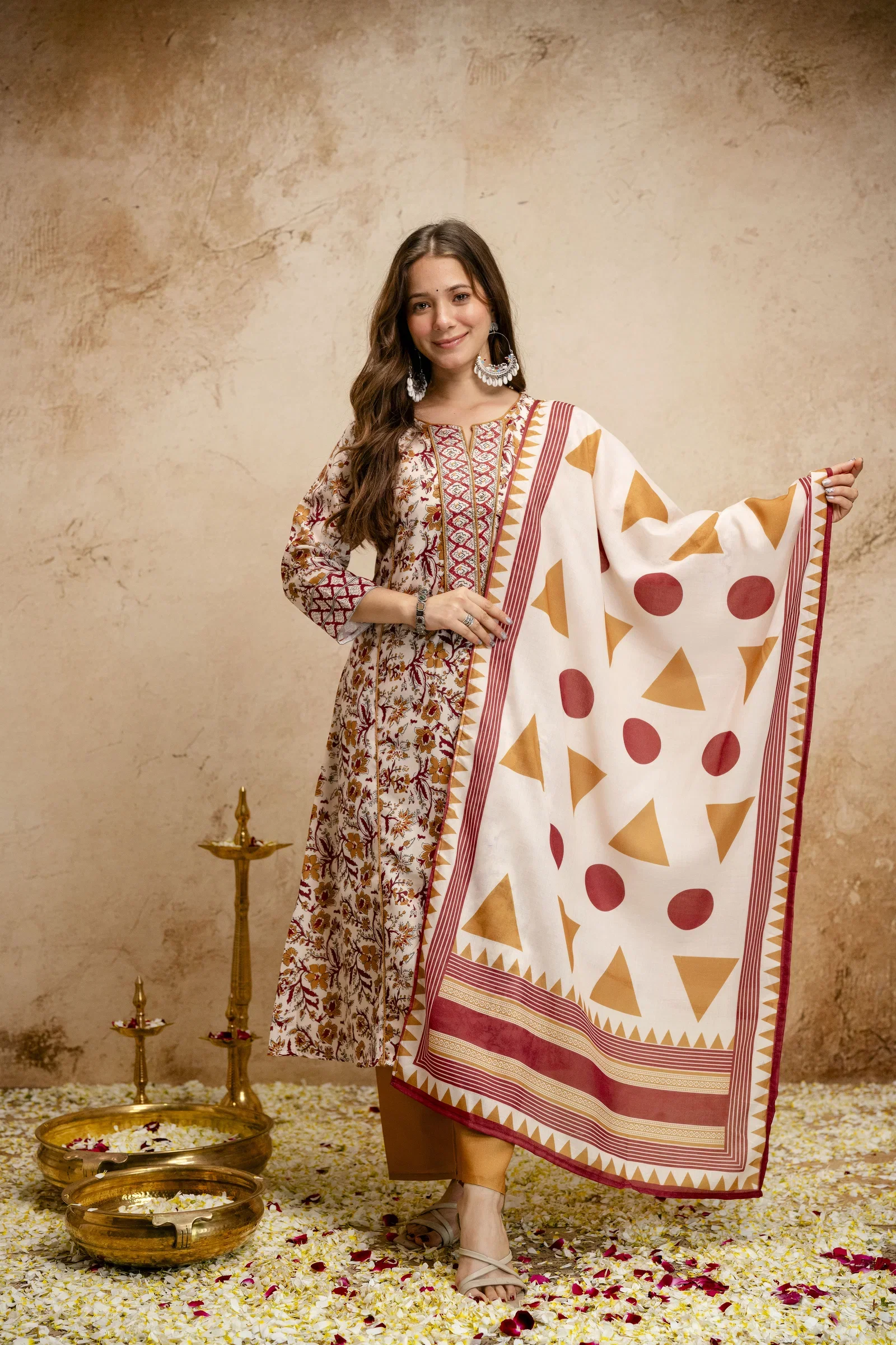 Tanya 01 New Magic Cotton Printed Kurti And Pant Dupatta Collection
