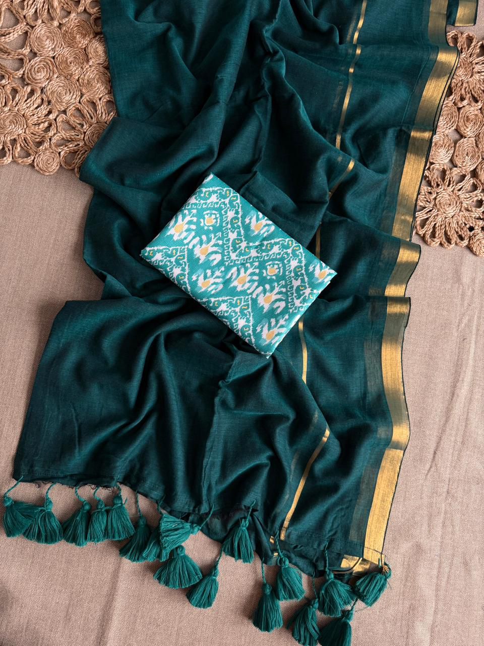 Lekha CF Zari Patta Mal Cotton Zari Border Saree