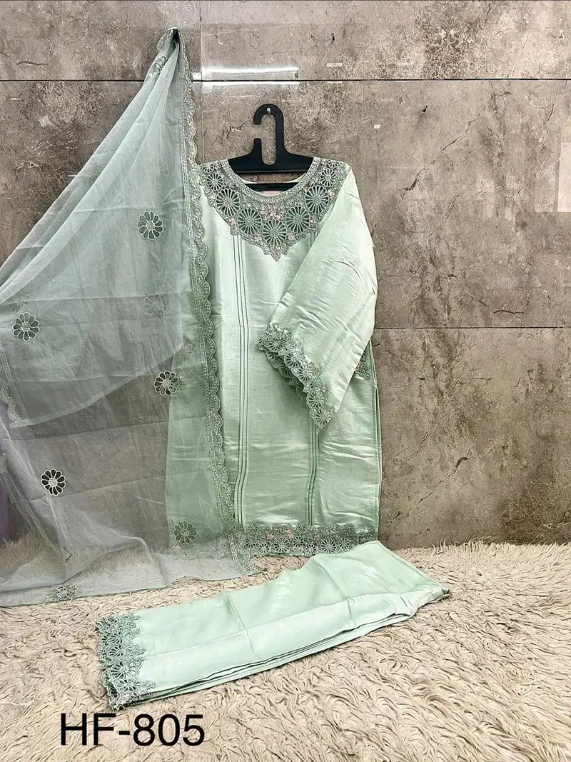 Hoor Tex 805 A To D Glass Silk Embroidered Salwar Kameez Collection