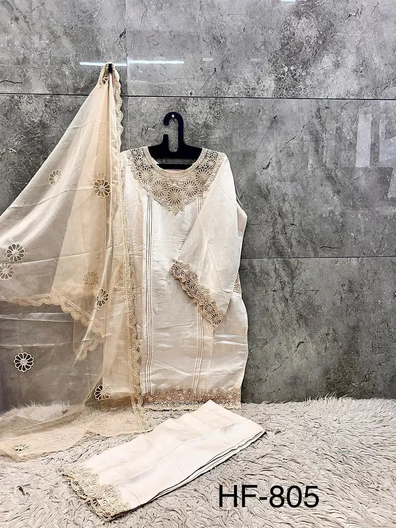 Hoor Tex 805 A To D Glass Silk Embroidered Salwar Kameez Collection