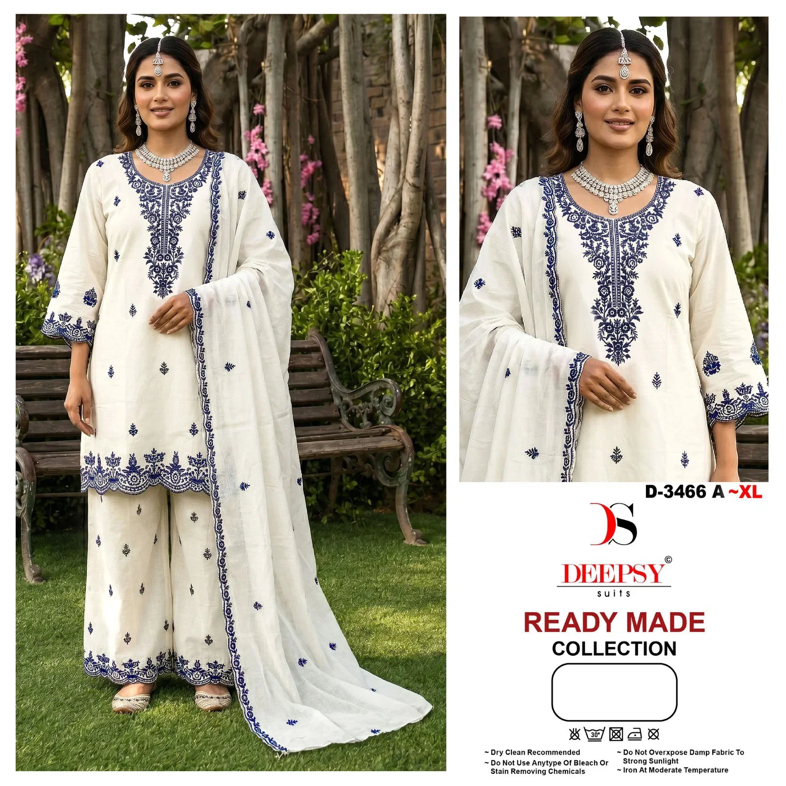 Deepsy D 3466 A And B Readymade Cotton With Embroidered Salwar Kameez