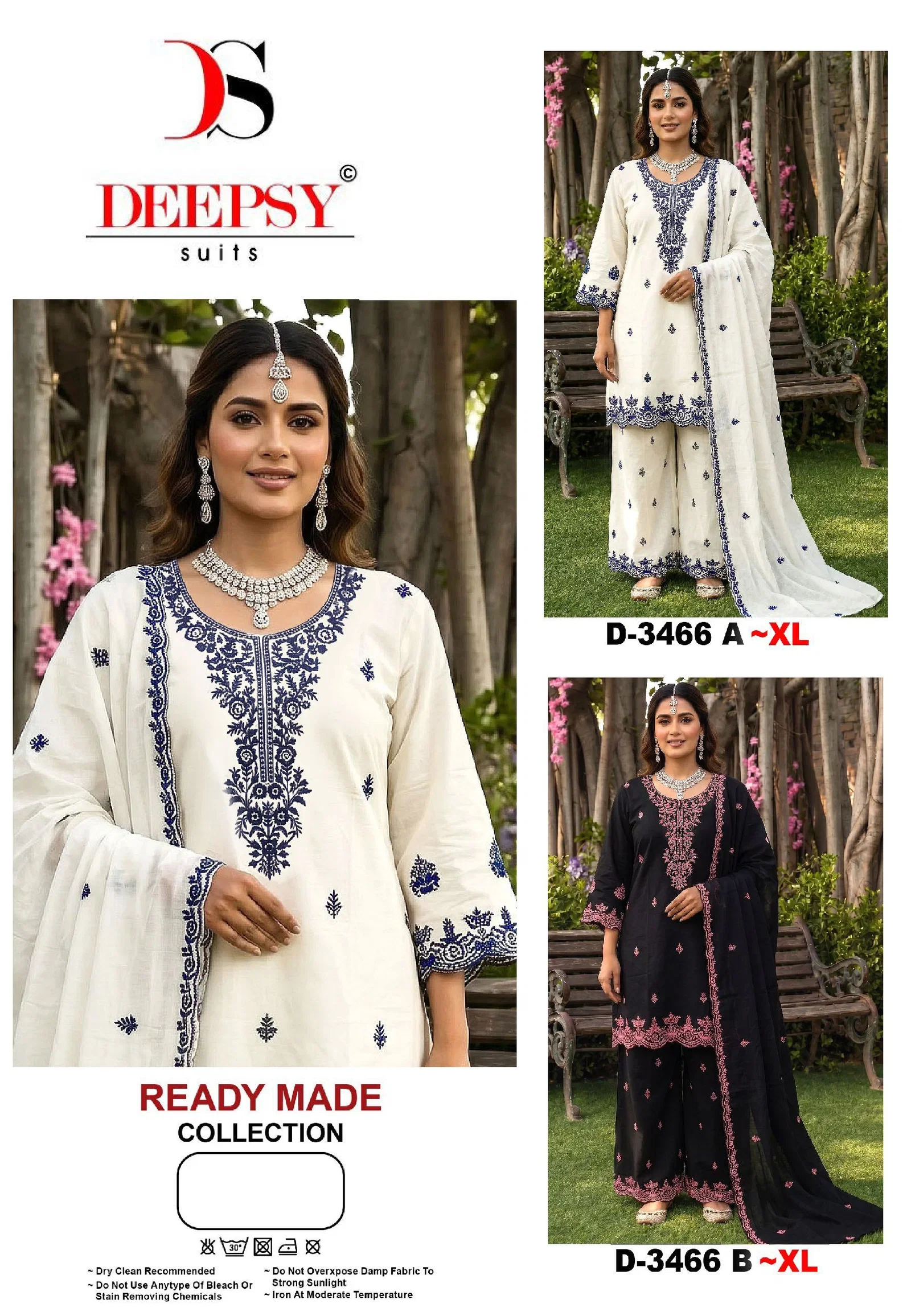 Deepsy D 3466 A And B Readymade Cotton With Embroidered Salwar Kameez
