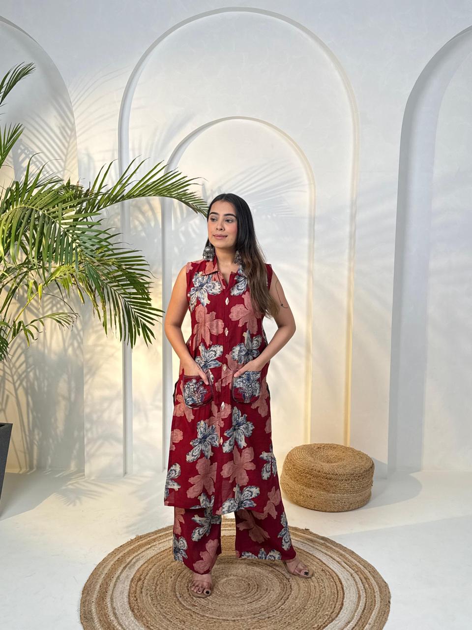 Naisha K 943 Vertican Discharge Print Kurti With Bottom