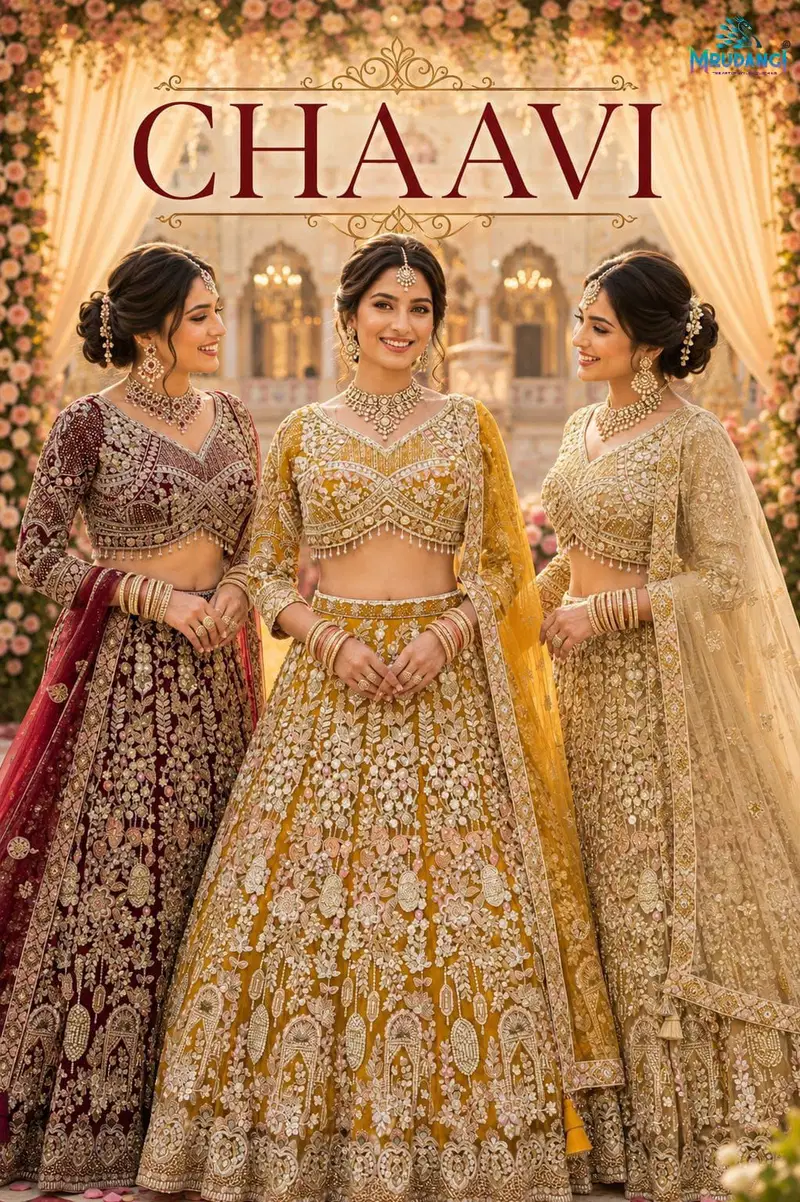 Mrudangi Chaavi Net Beads Worked Lehenga Choli Collection