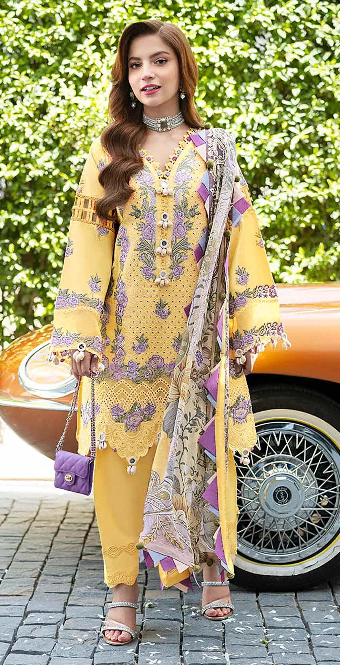 Elan E 21 A To D Cambric Lawn Cotton Embroidered Salwar Kameez Collection