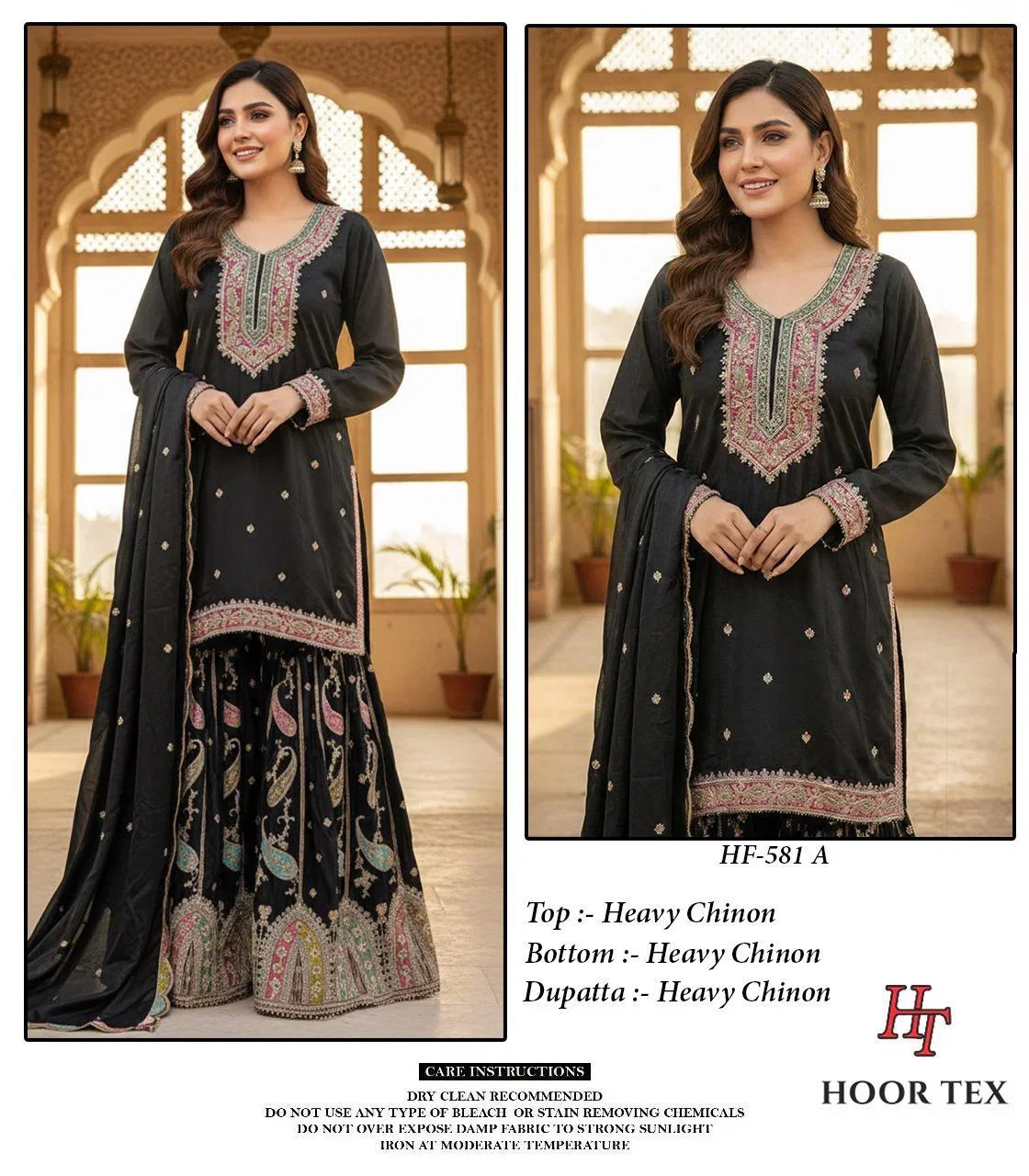 Hoor Tex 851 A To D Chinon Embroidered Salwar Kameez