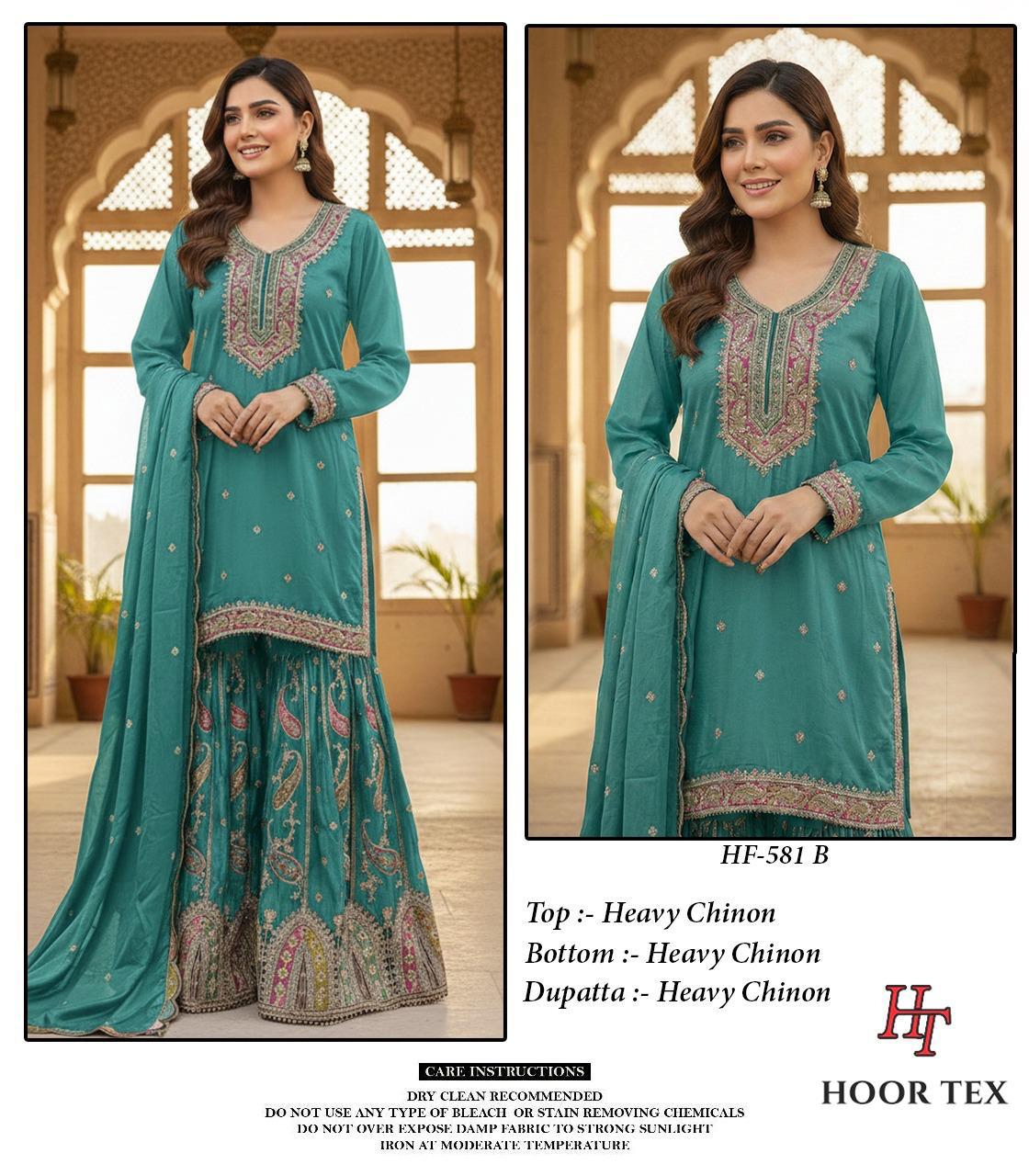 Hoor Tex 851 A To D Chinon Embroidered Salwar Kameez