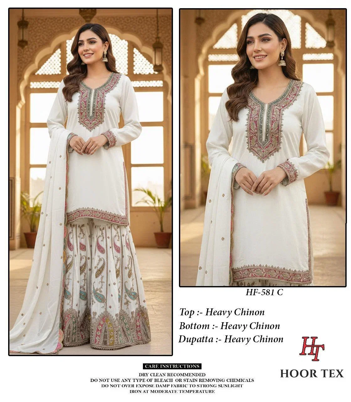 Hoor Tex 851 A To D Chinon Embroidered Salwar Kameez
