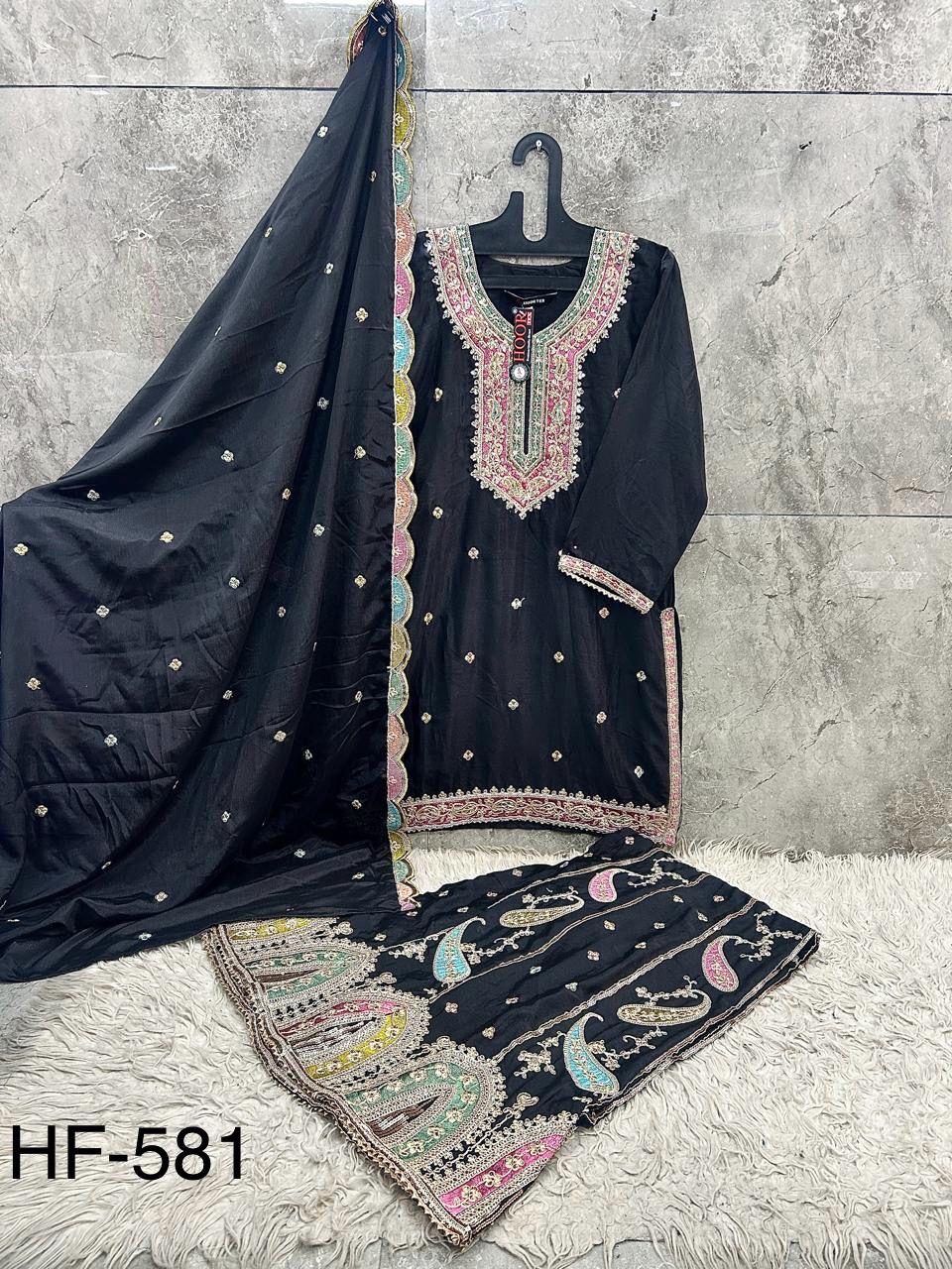 Hoor Tex 851 A To D Chinon Embroidered Salwar Kameez