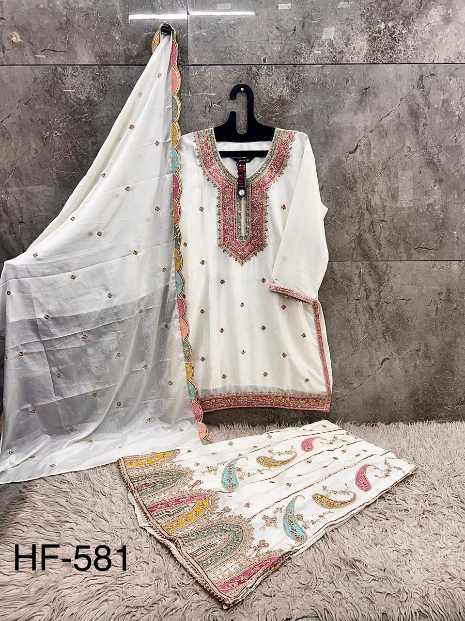 Hoor Tex 851 A To D Chinon Embroidered Salwar Kameez