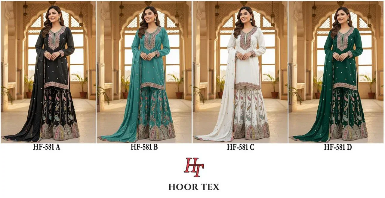Hoor Tex 851 A To D Chinon Embroidered Salwar Kameez
