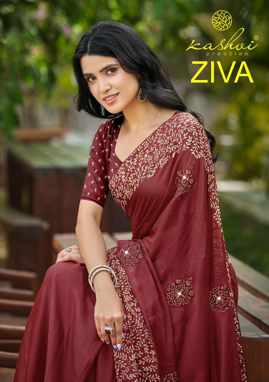 Kashvi Ziva Vol 01 Start Georgette Embroidered Saree Collection