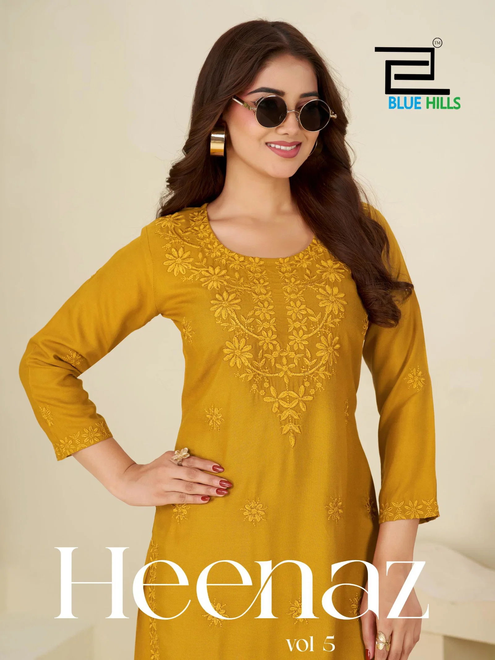 Blue Hills Heenaz Vol 5 Rayon Embroidery Kurti With Bottom