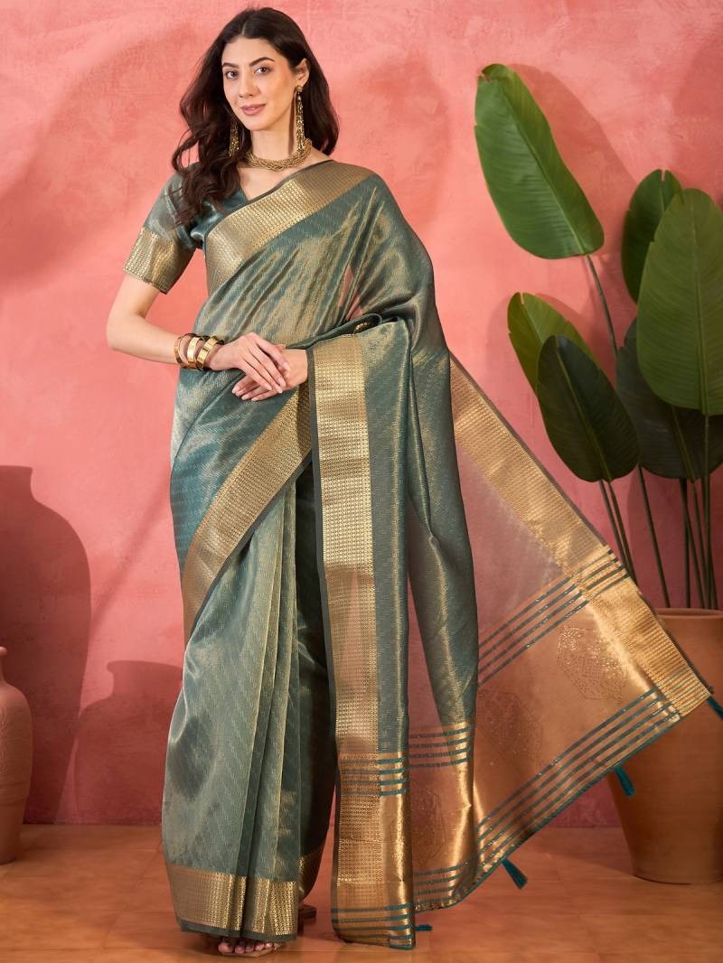 Cp 8246 Single Fancy Khadi Organza Saree 