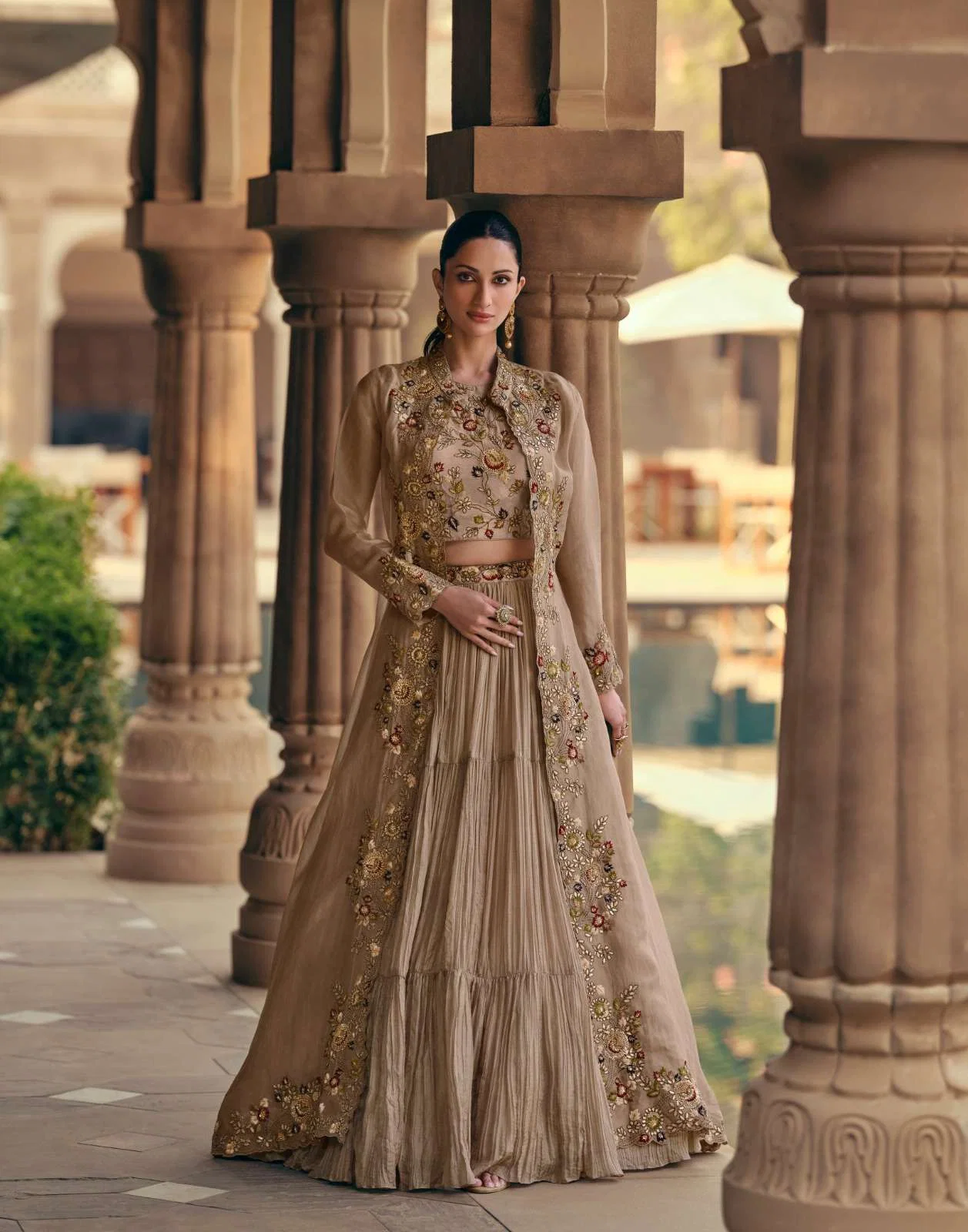Sayuri Mahotsav 5533 Chinon Silk Georgette Embroidery lehenga Choli With Long Shrug