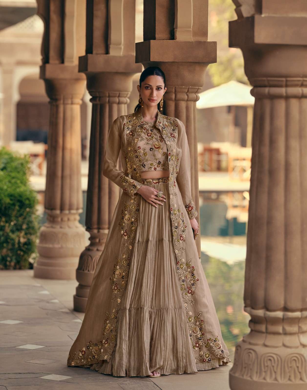Sayuri Mahotsav 5533 Chinon Silk Georgette Embroidery lehenga Choli With Long Shrug