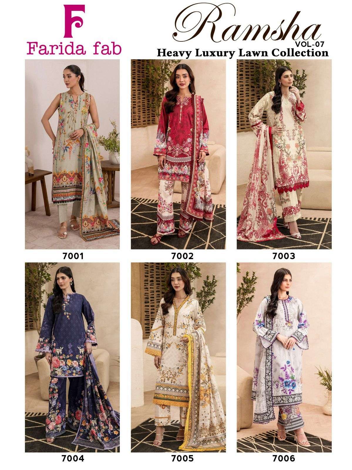 Farida Ramsha Vol 7 Cotton Printed Karachi Dress Material