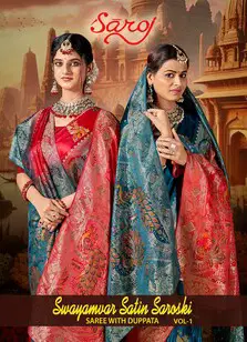 Saroj Swayamvar Satin Saroski Vol 1 Satin Silk Saree Collection