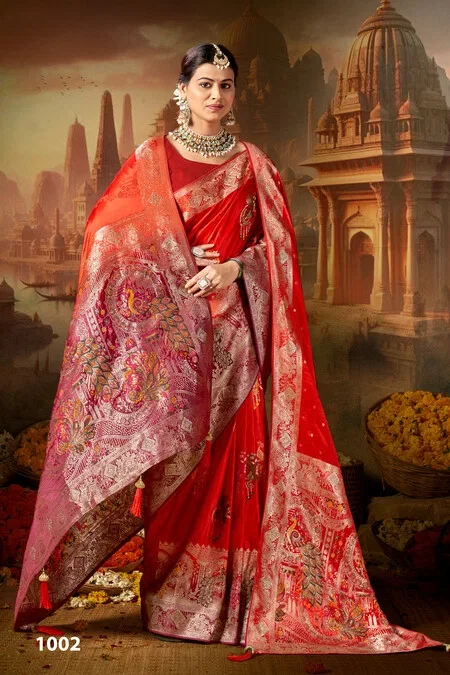 Saroj Swayamvar Satin Saroski Vol 1 Satin Silk Saree Collection