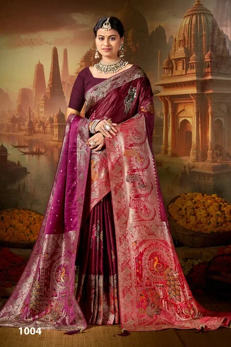 Saroj Swayamvar Satin Saroski Vol 1 Satin Silk Saree Collection