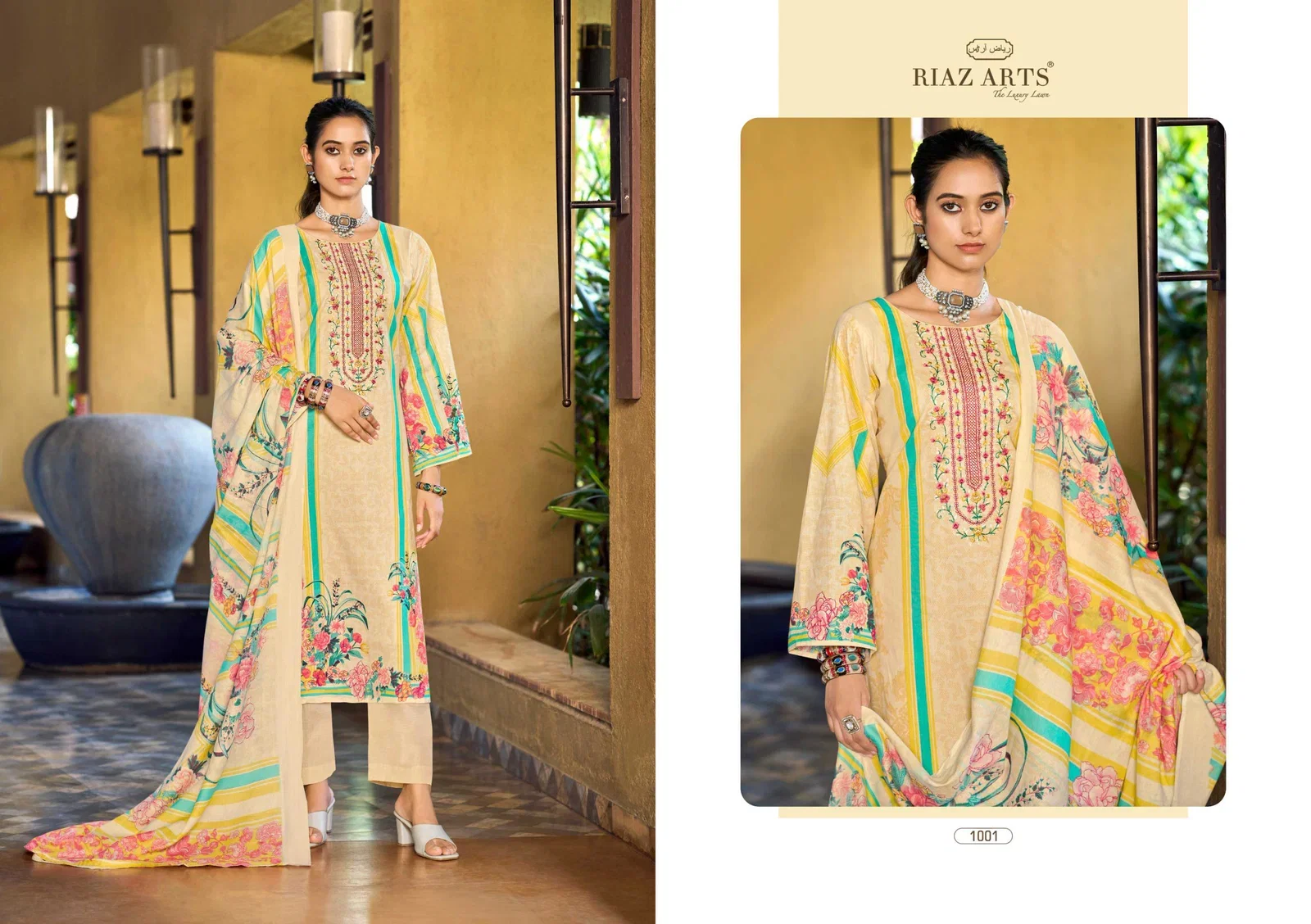 Riaz Arts Musafir Vol 33 Cotton Cambric Lawn Printed Dress Material