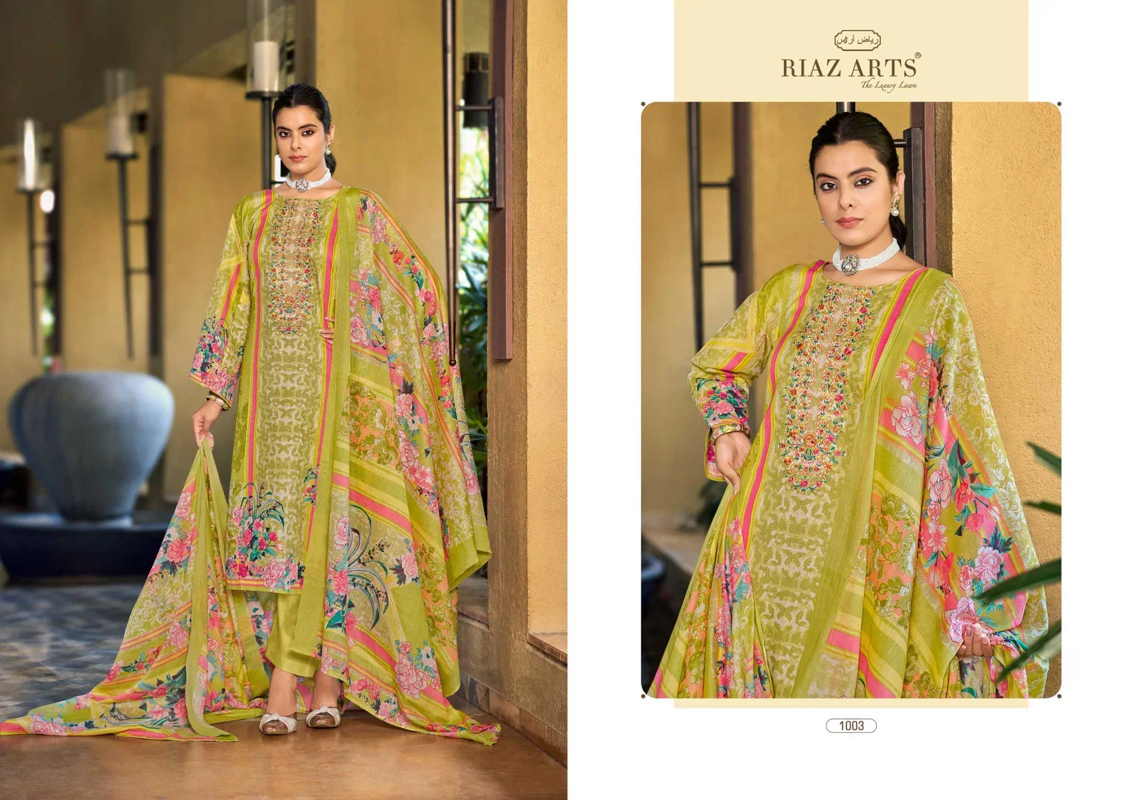 Riaz Arts Musafir Vol 33 Cotton Cambric Lawn Printed Dress Material